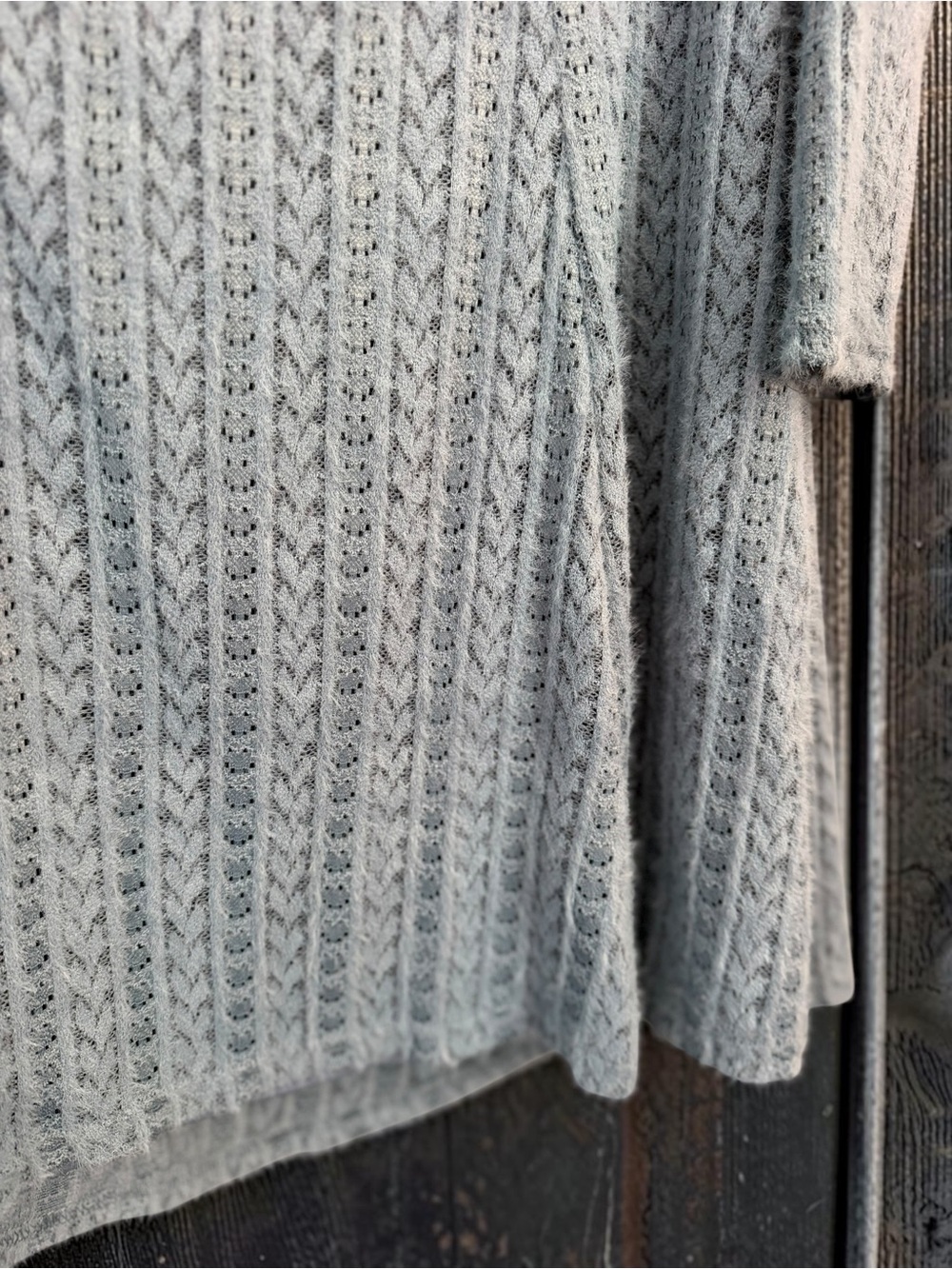 Fashion Nova NWT Eyelash Knit Sweater Dress 1XL Light Blue Off Shoulder - Picture 9 of 9